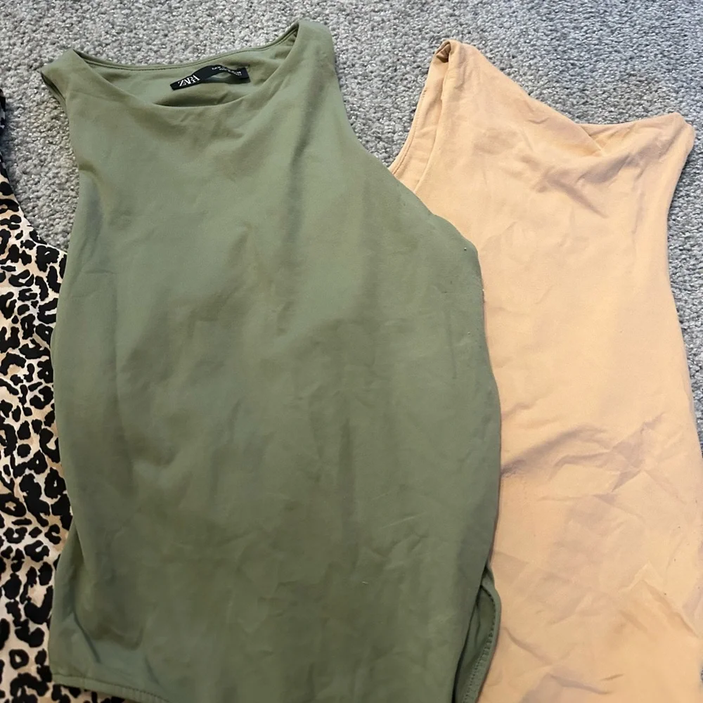 Zara Green, Leopard, and Tan Bodysuits - Picture 2 of 6